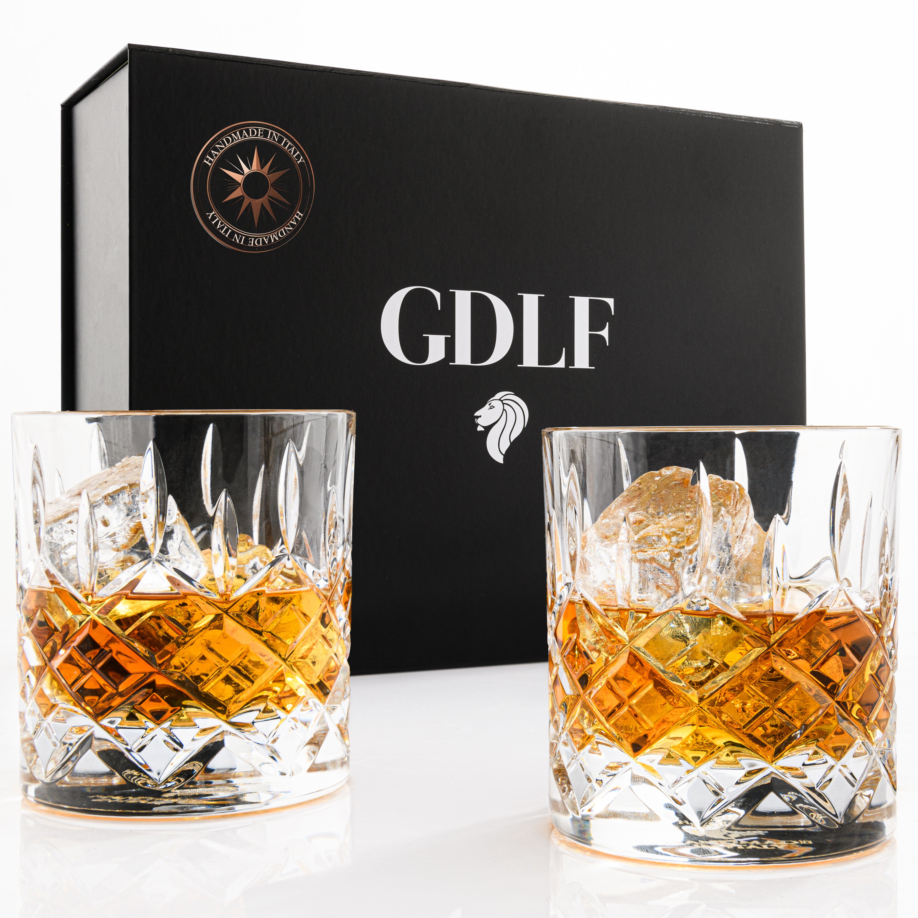 Handgemaakte kristallen Whiskey Glazen Royal in Giftbox | Set van 2