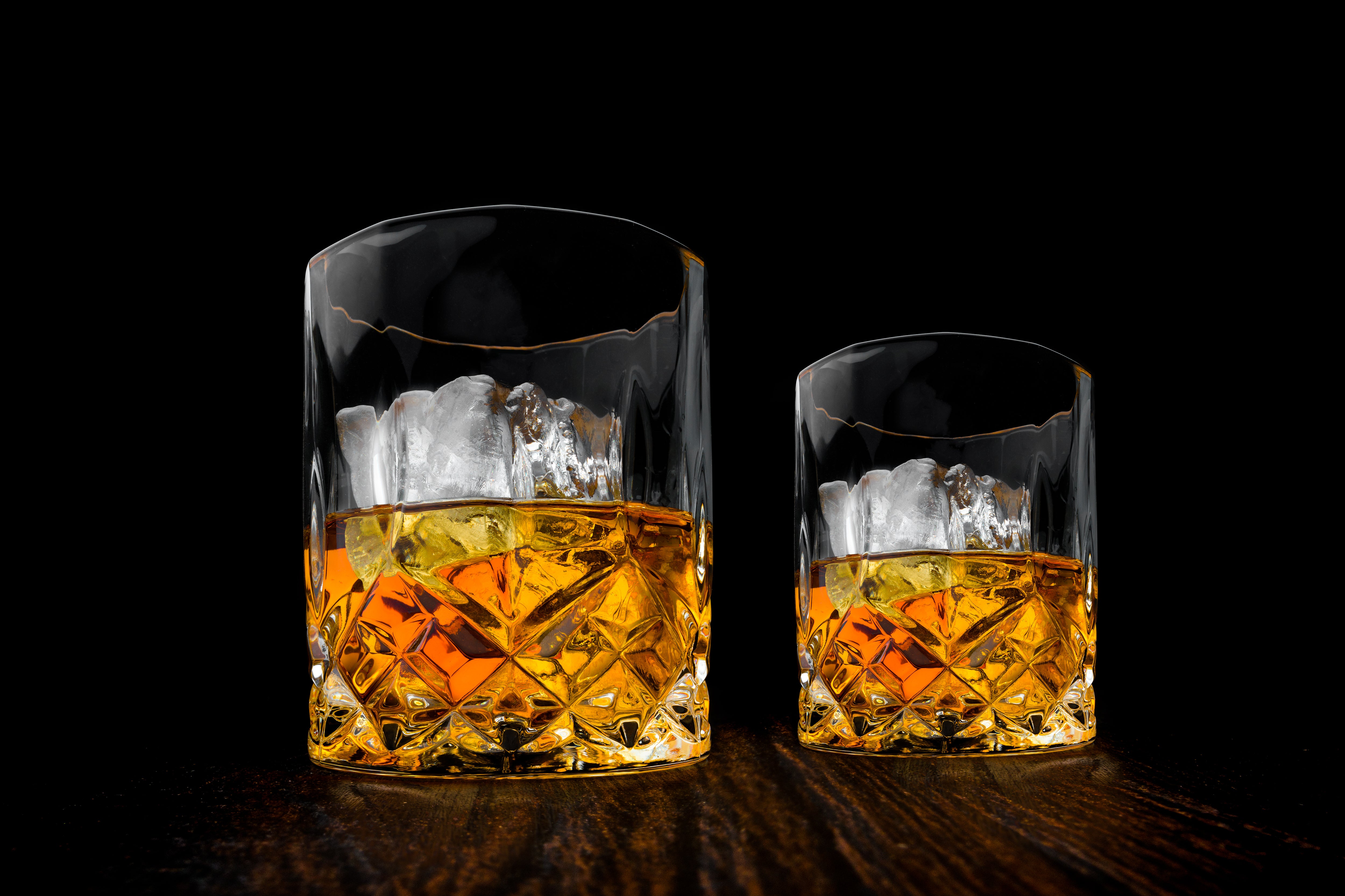 Whiskey Glazen Vintage Set van 2 in Luxe Giftbox