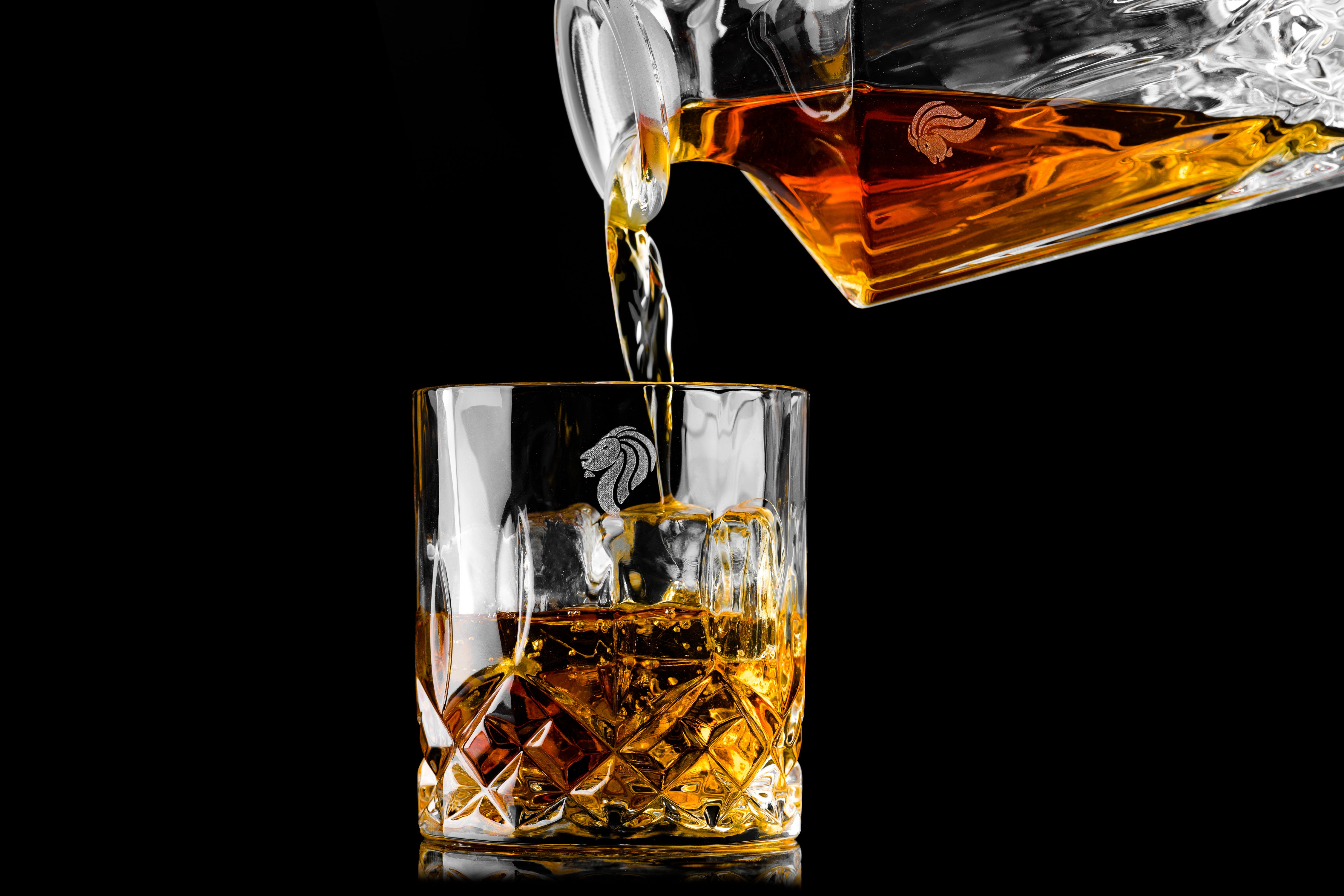 Whiskey Glazen Vintage Set van 2 in Luxe Giftbox
